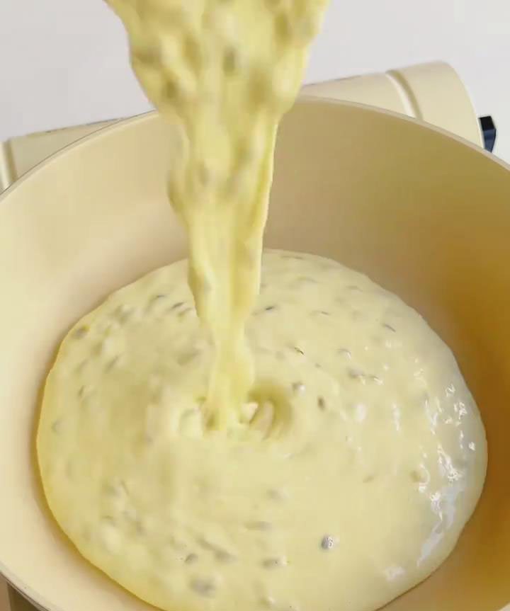 Pour in the batter