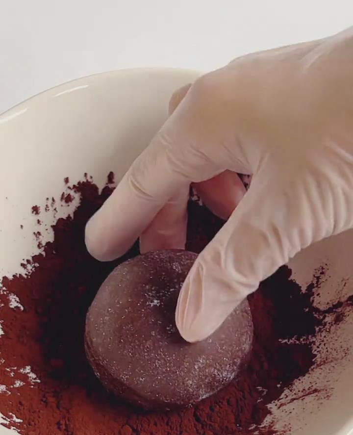 coat with cocoa powder