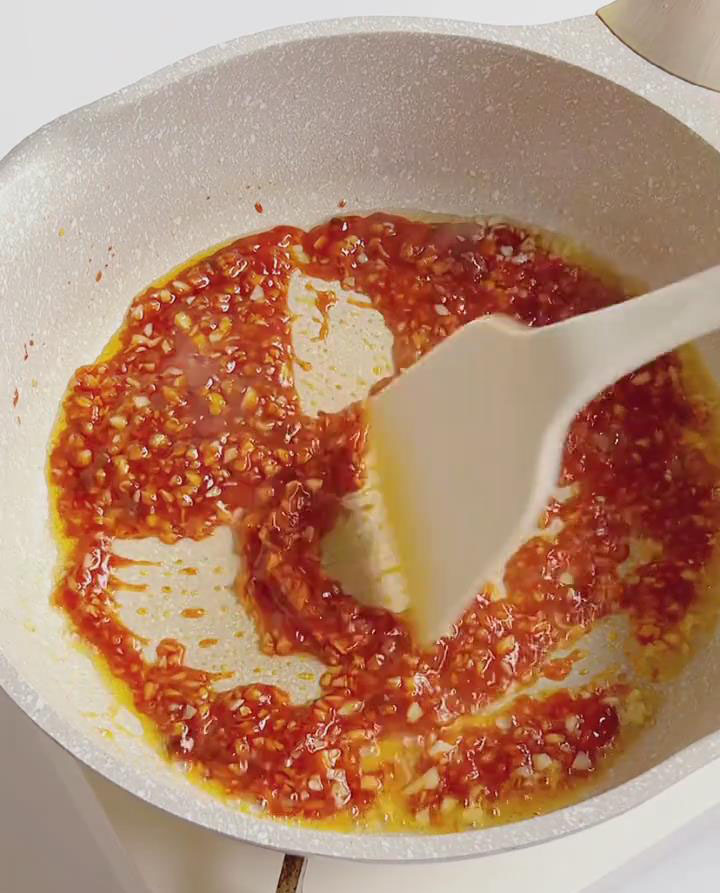 Add the chili sauce and tomato sauce