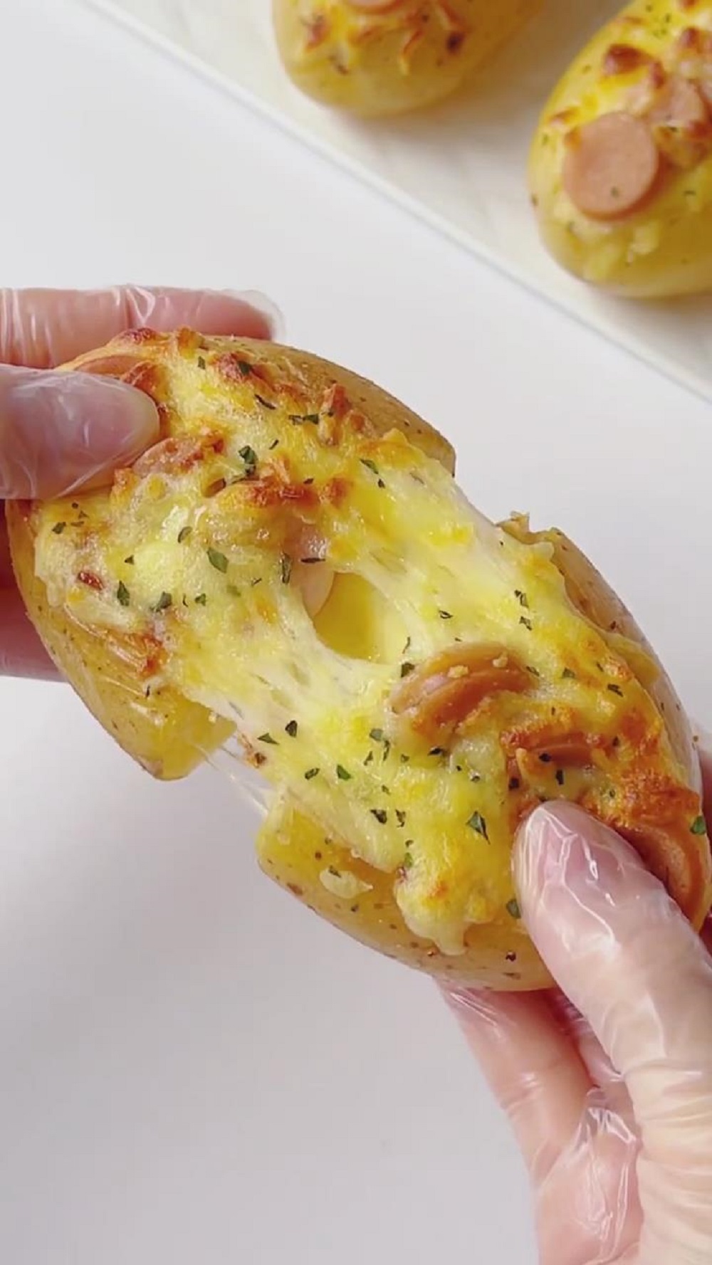 Baked Potato with Cheese & Sausage (3)