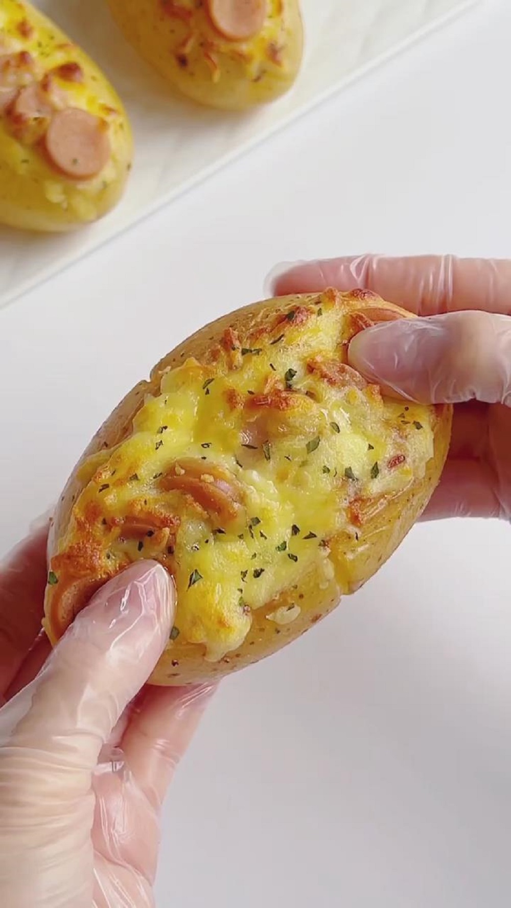 Baked Potato with Cheese & Sausage (4)