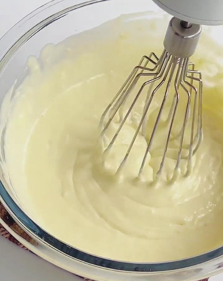 Beat until 60% whipped