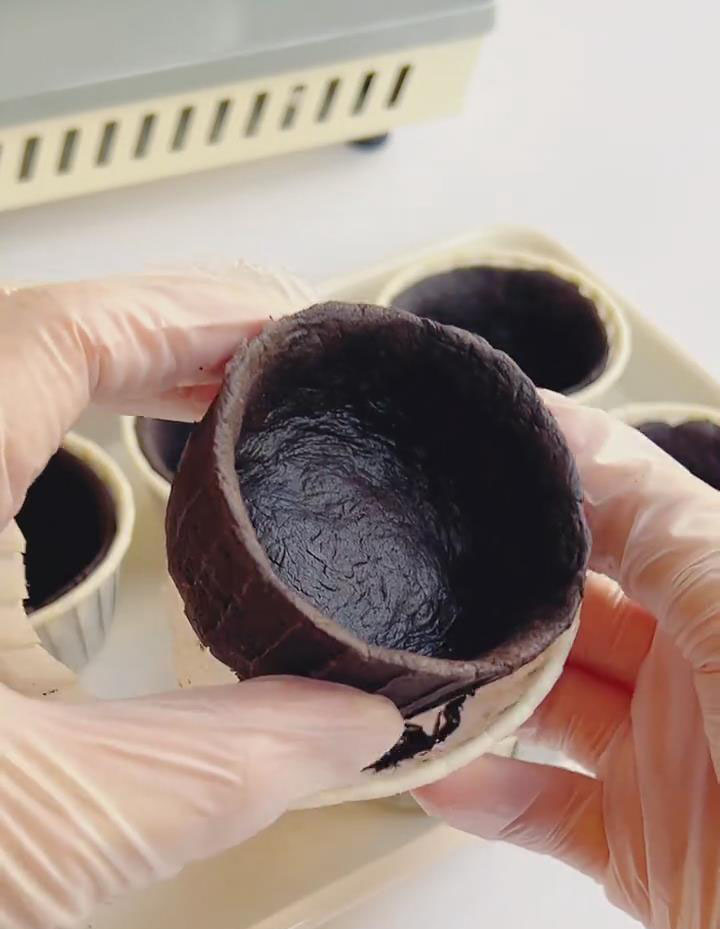 Carefully remove tart shells from molds