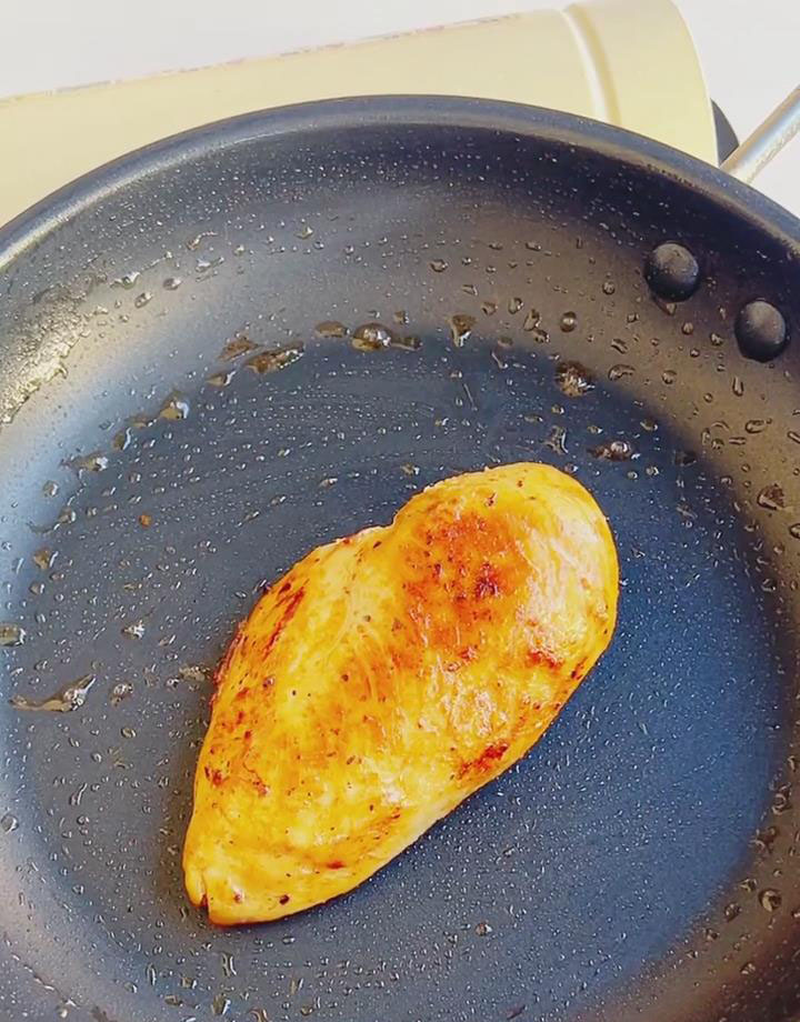 Cook chicken 2–3 minutes per side until golden