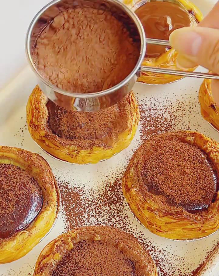 Dust lightly with cocoa powder