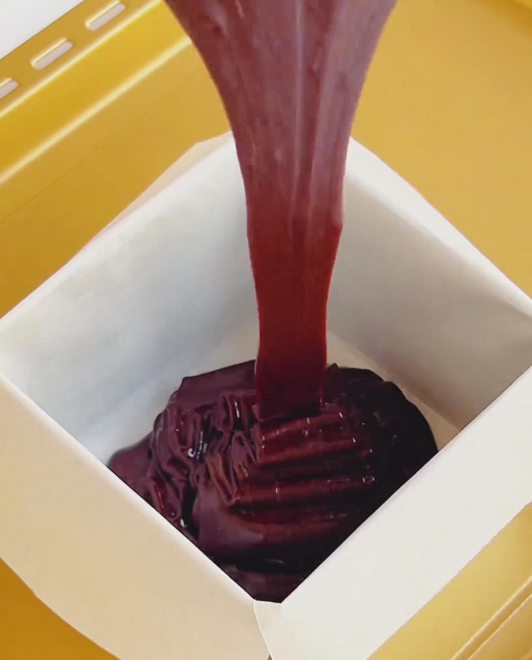 Pour batter into a parchment lined 6 inch mold