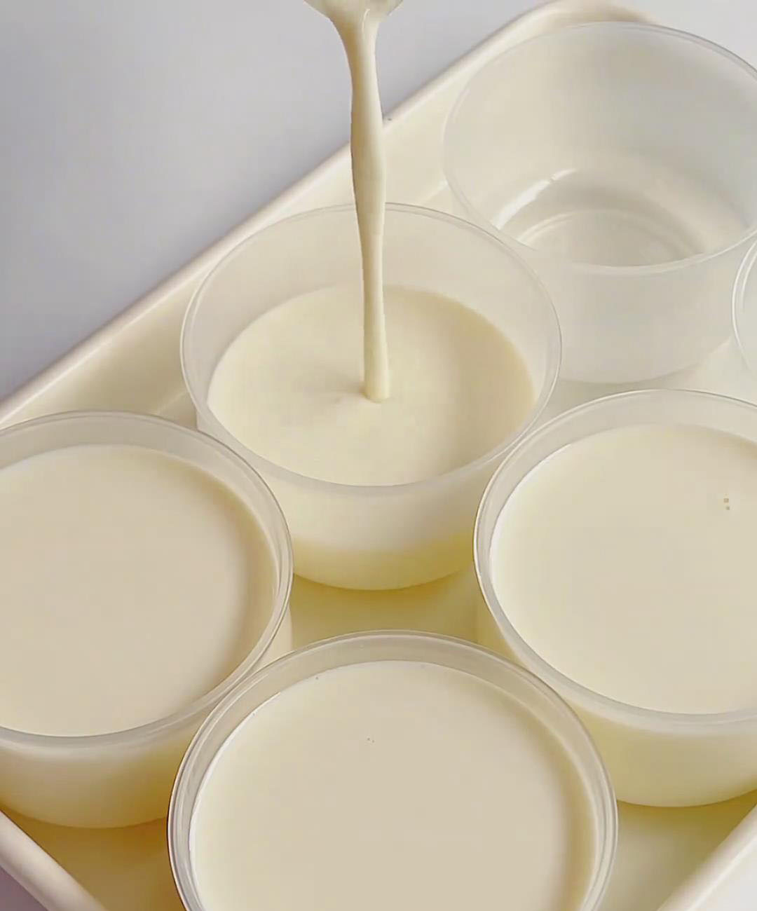 Pour mixture into clean pudding cups