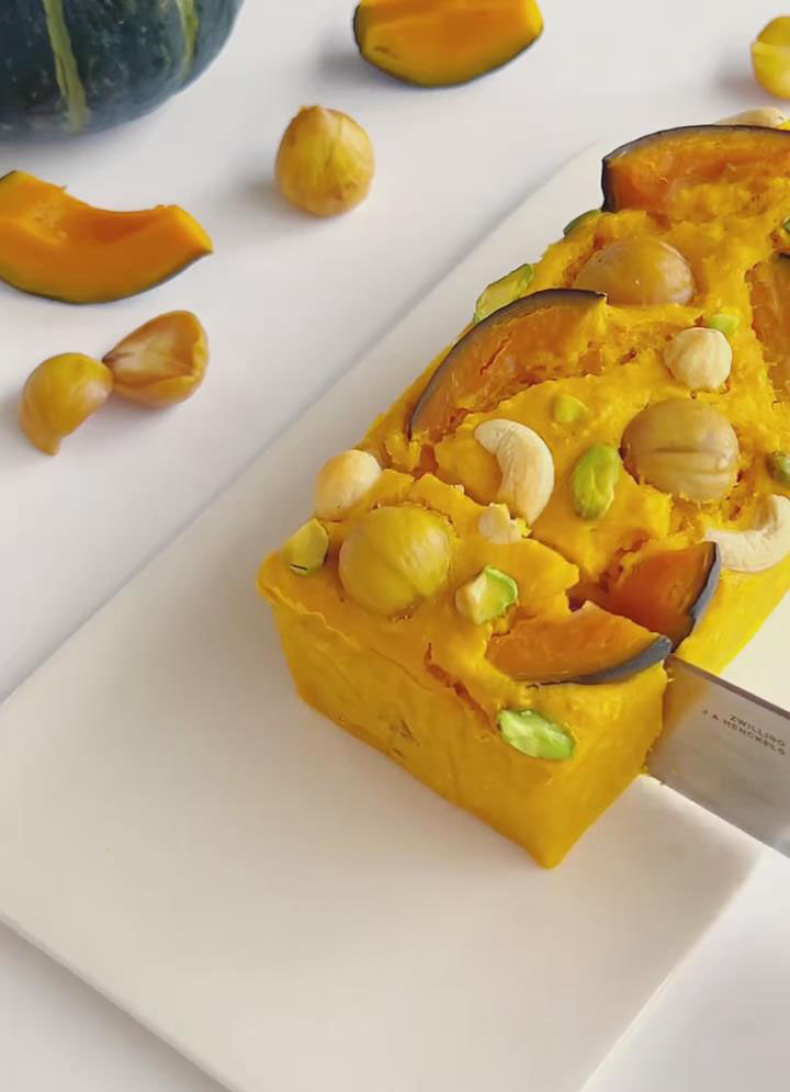 Slice Pumpkin Chestnut Pound Cake