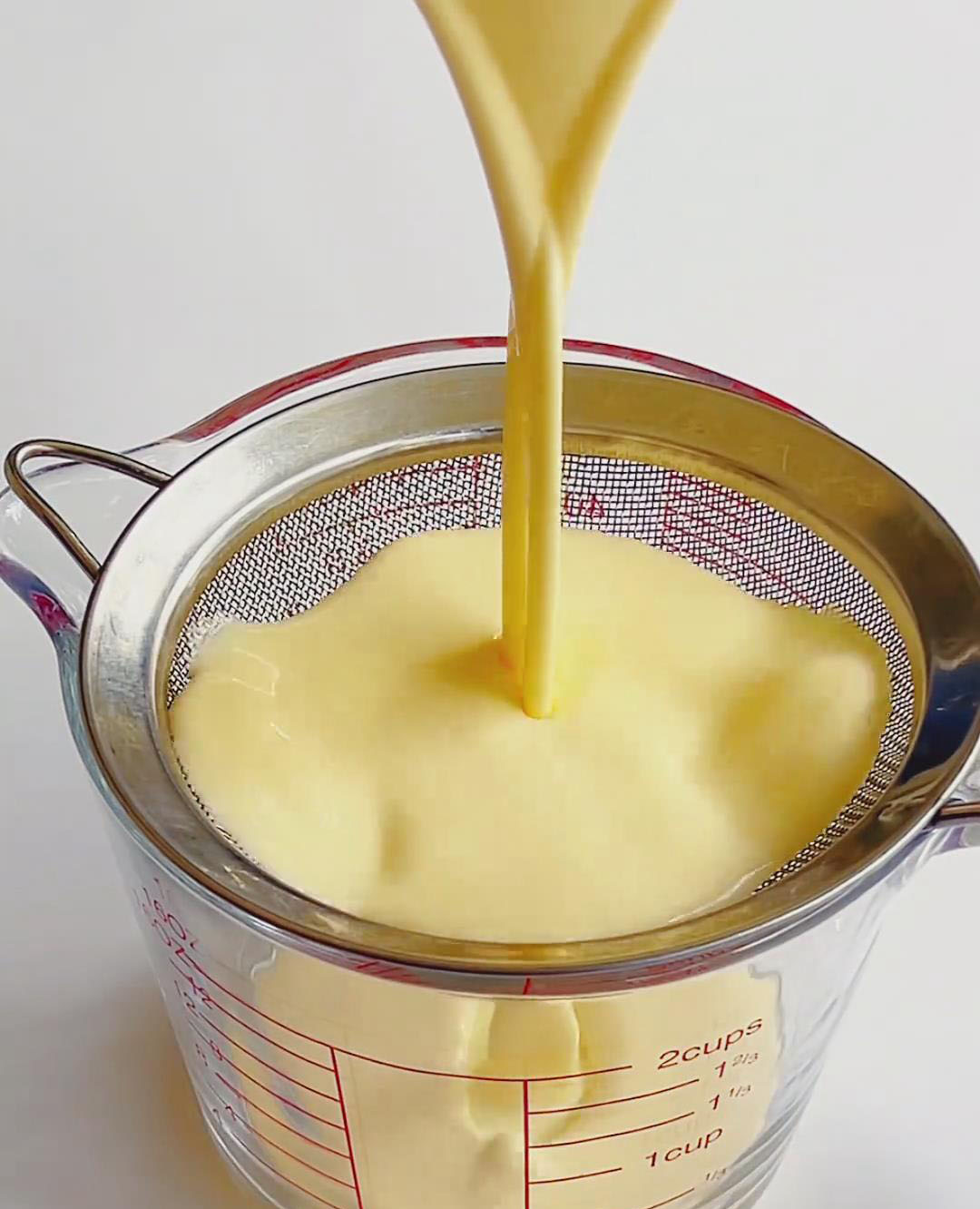 Strain through a fine sieve