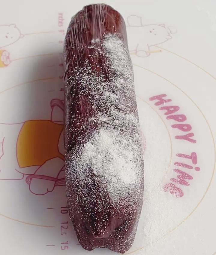 Trim excess dough, dust with cooked flour