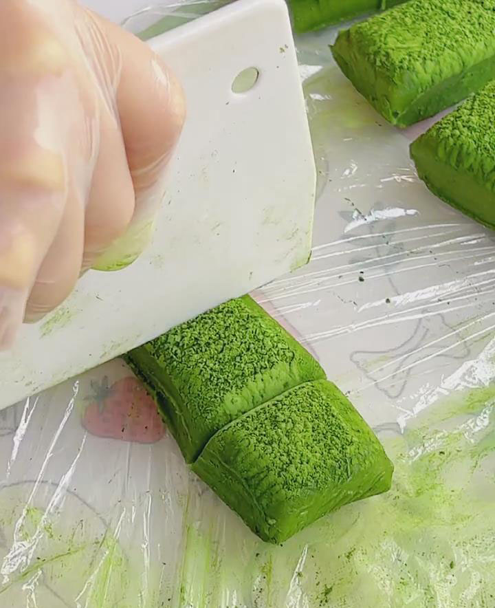 Use a sharp knife to cut into small squares