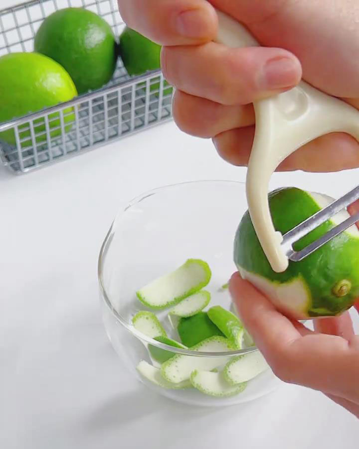Use a zester or fine grater to remove the green zest