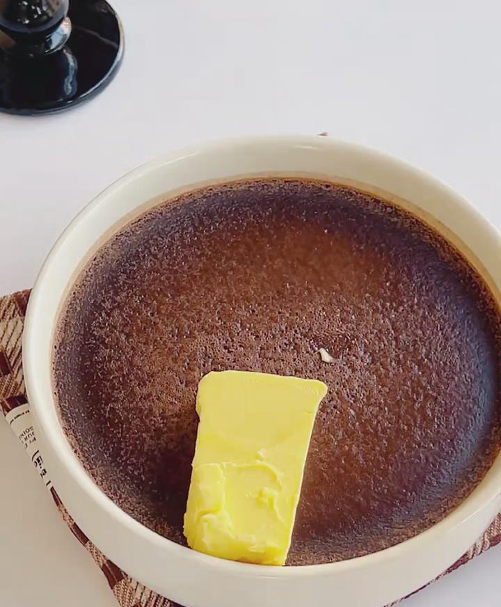 add the softened butter on top