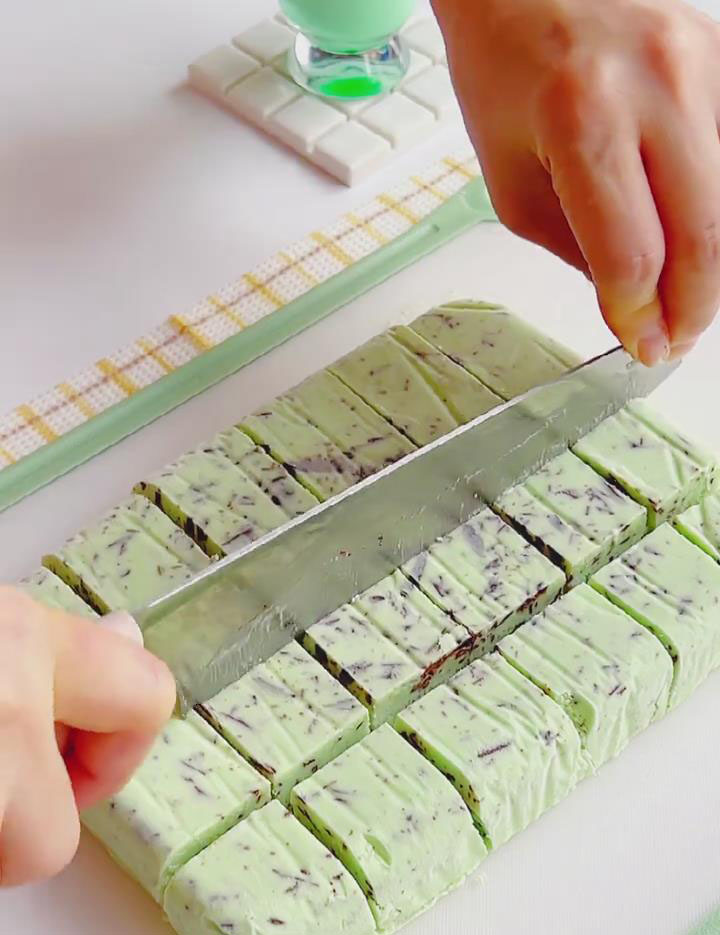 cut into squares with a sharp knife