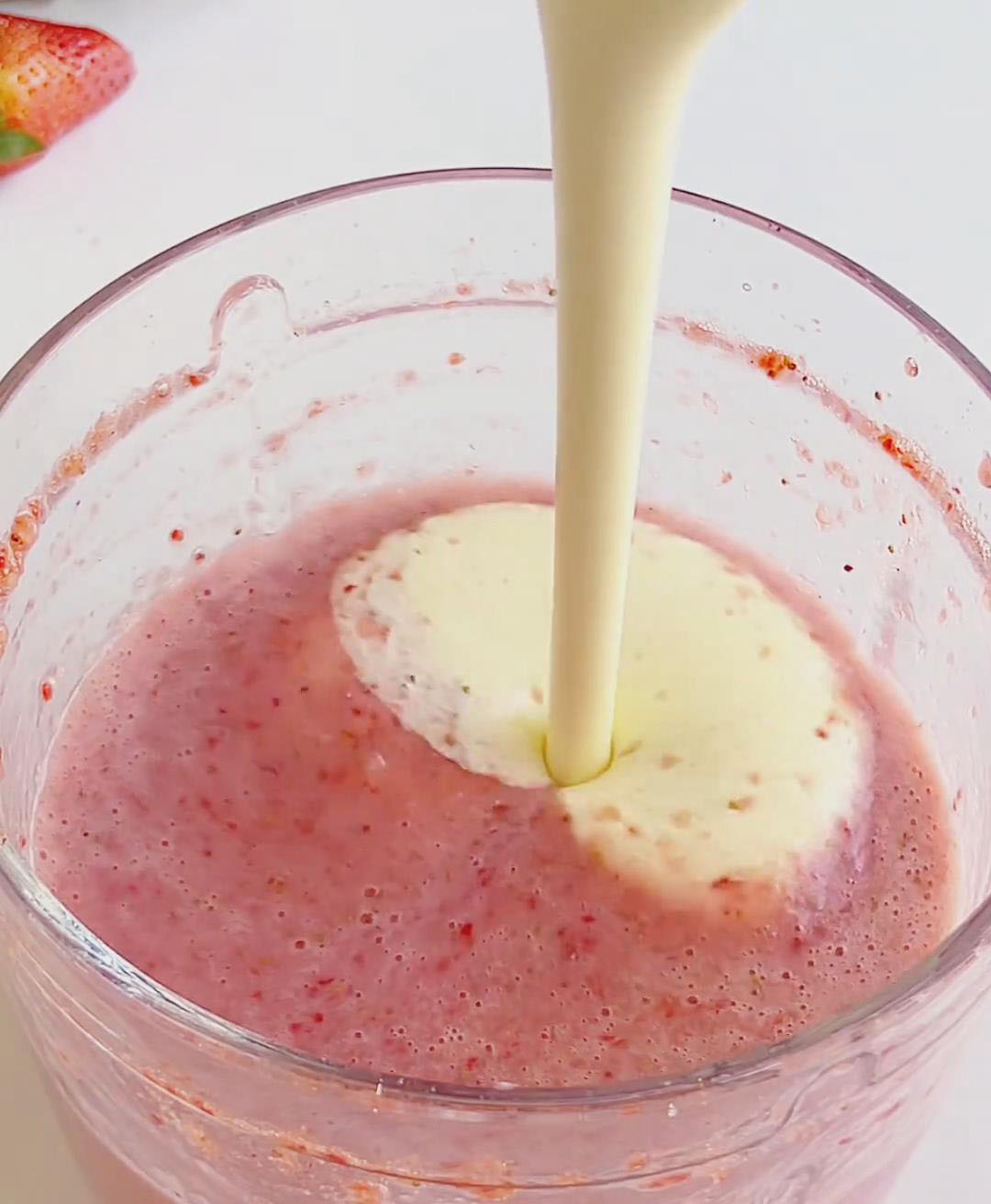 fold the whipped cream into the strawberry mixture