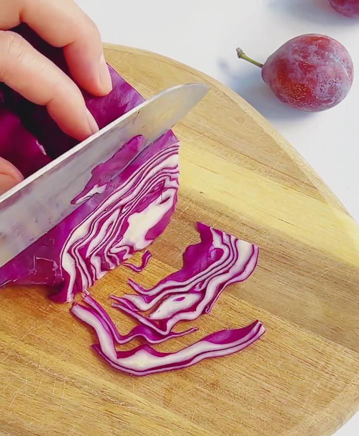 shred purple cabbage