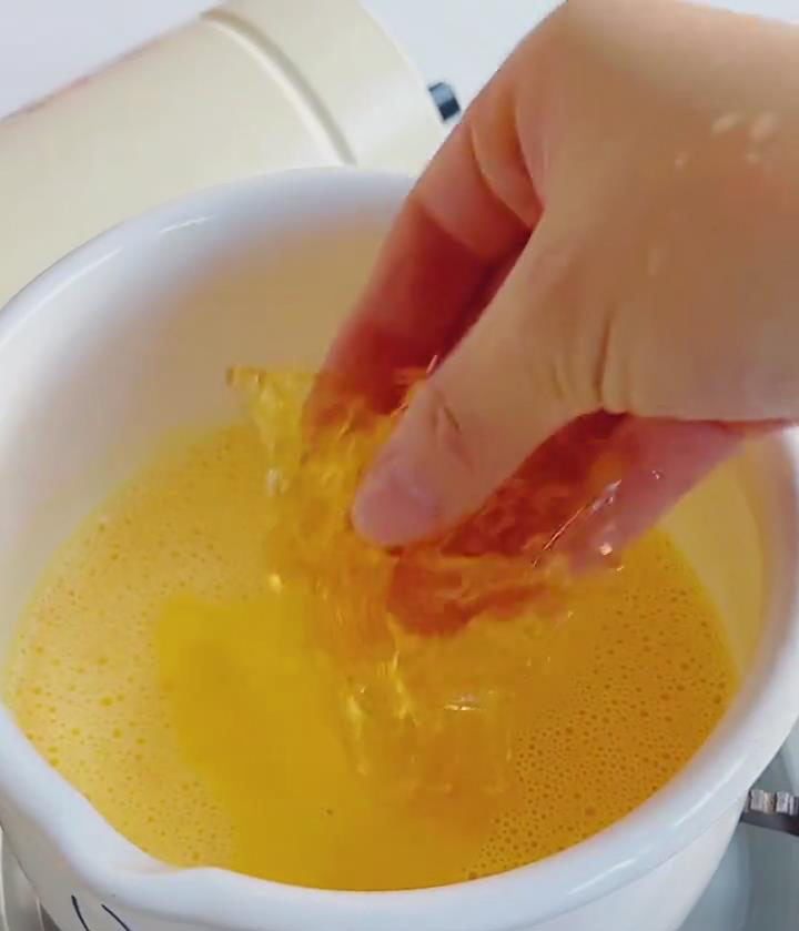 stir into the hot custard until dissolved