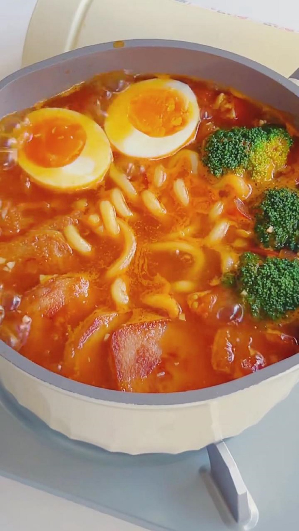 Tomato Udon Soup with Luncheon Meat (3)