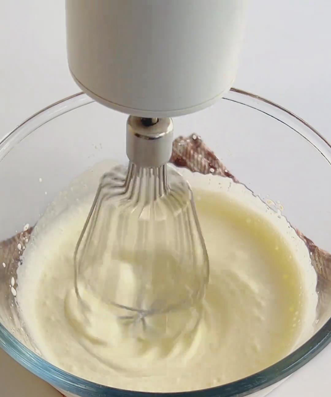 Whip with an electric mixer on medium speed until soft peaks form