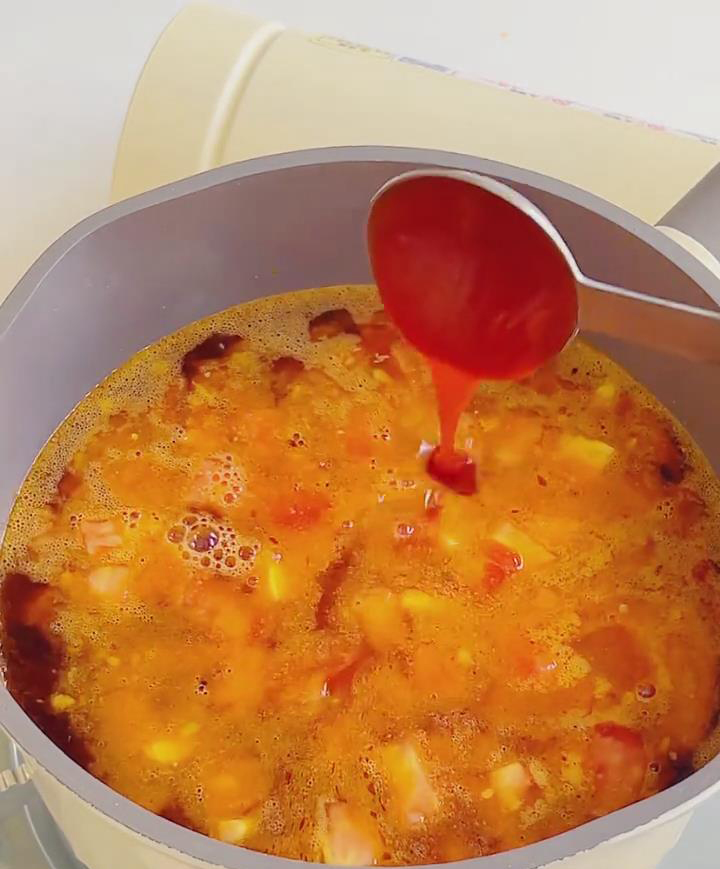 add soy sauce, oyster sauce, ketchup, and sugar