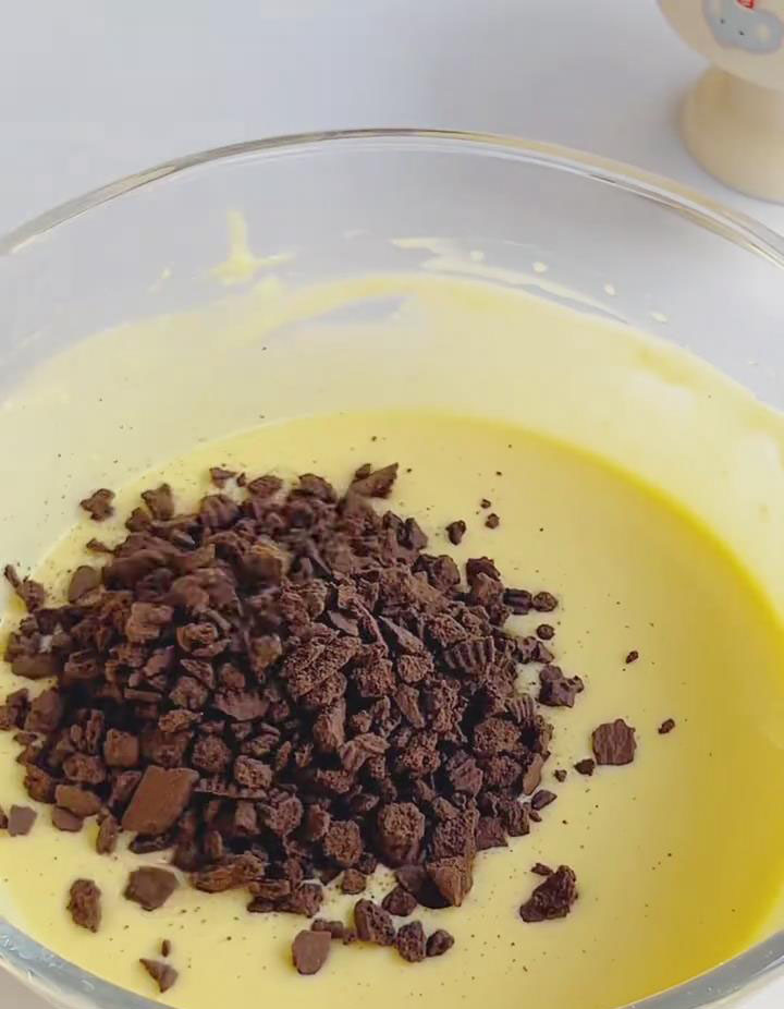 fold in the crushed Oreos