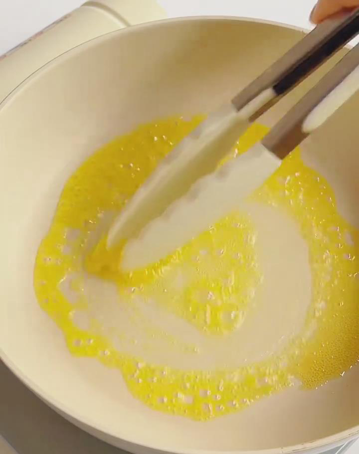 melt the unsalted butter over low heat