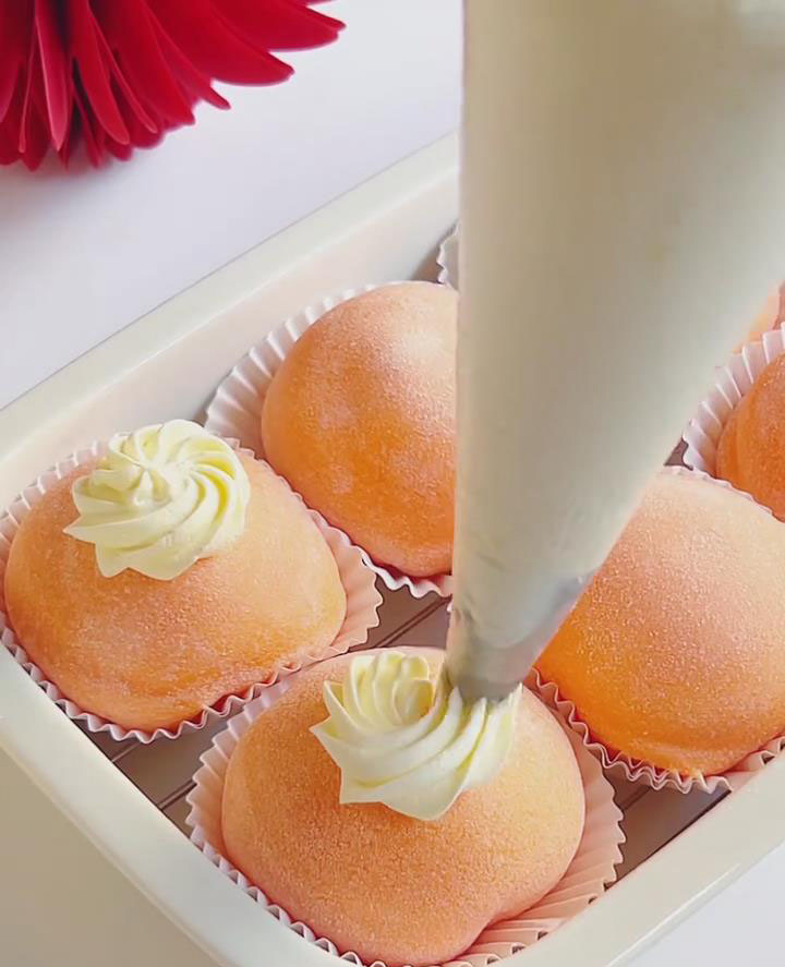 you can pipe a small dollop of whipped cream on top