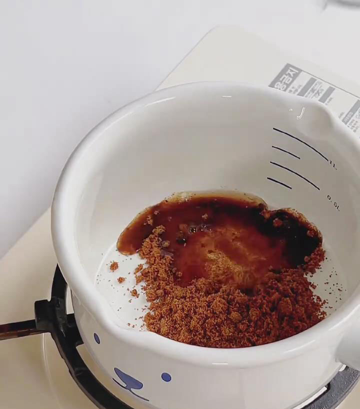 Add brown sugar and water to a small pot