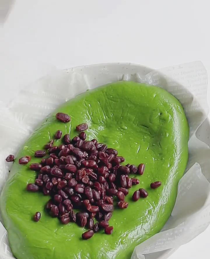 Add the cooked sweetened red beans