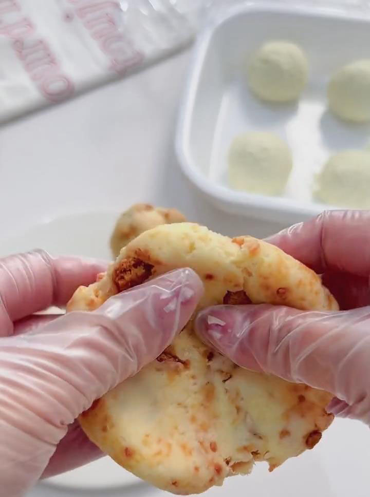 Flatten one portion of dough