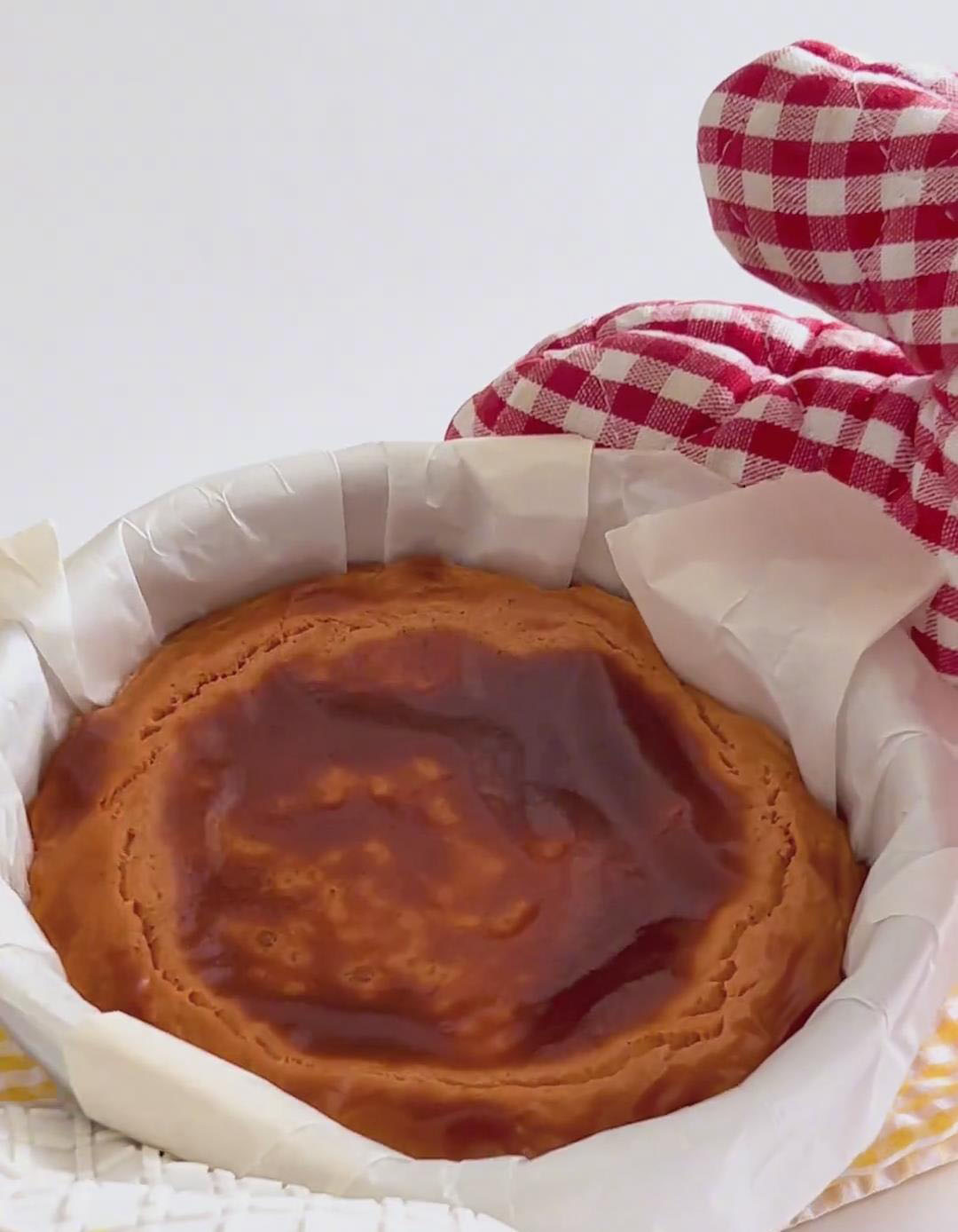 Remove the cheesecake from the oven