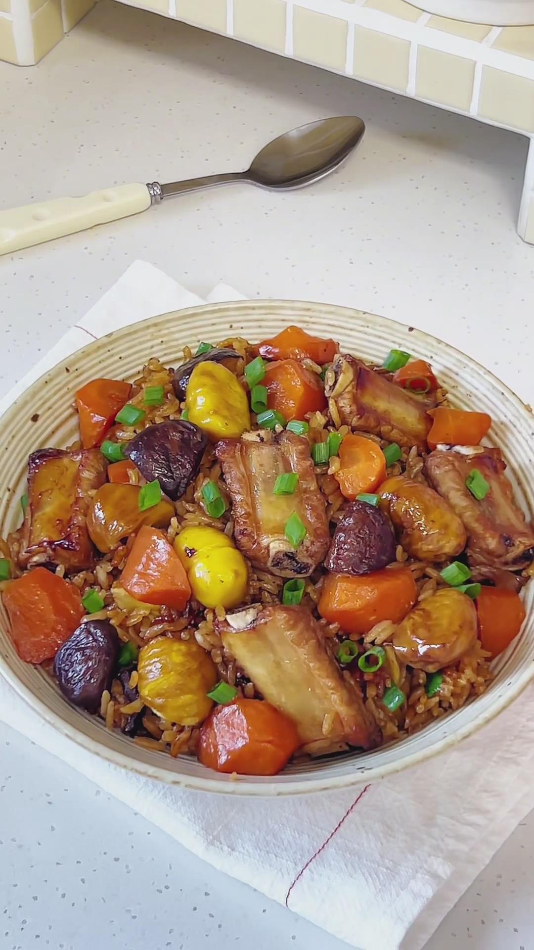 Rice Cooker Chestnut Pork Ribs & Rice (2)