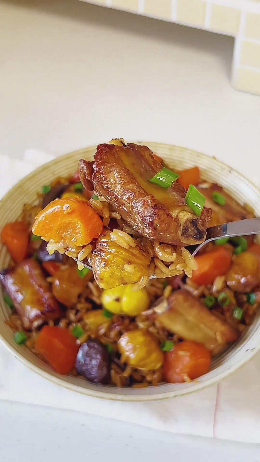 Rice Cooker Chestnut Pork Ribs & Rice (3)