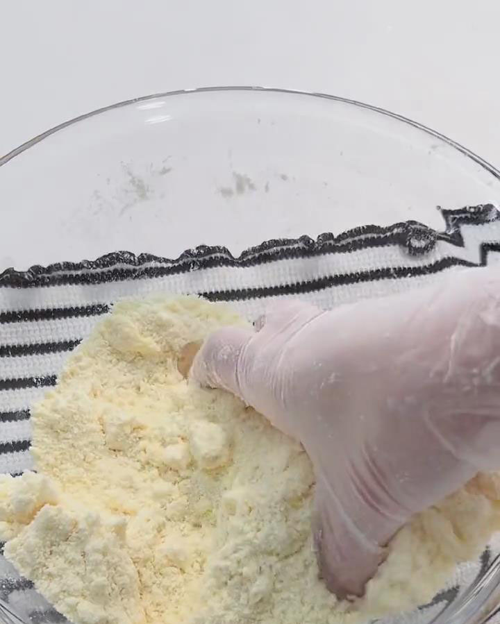 Rub it into the dry ingredients with your fingers