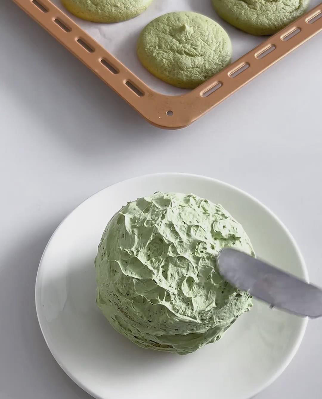 add a small dollop of cream on the top shell new