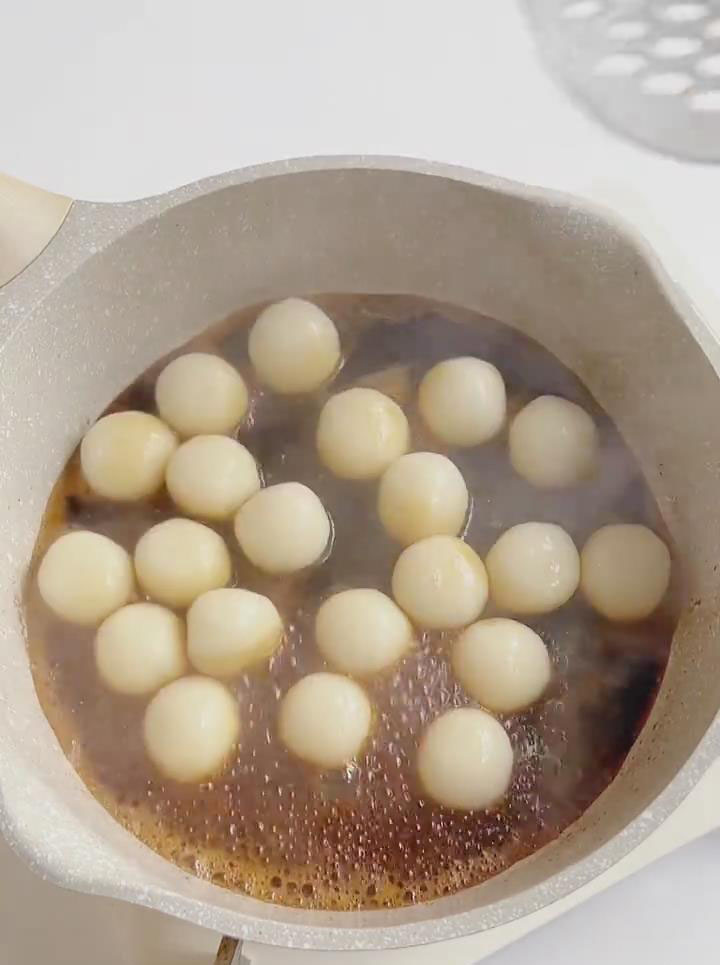 add the cooked rice balls