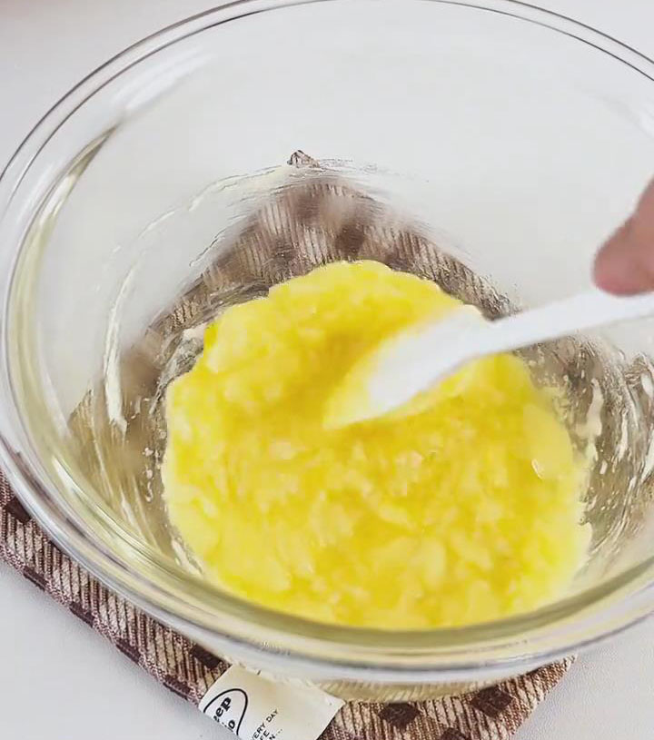 continue stirring until the mixture becomes glossy and fully combined with no separation