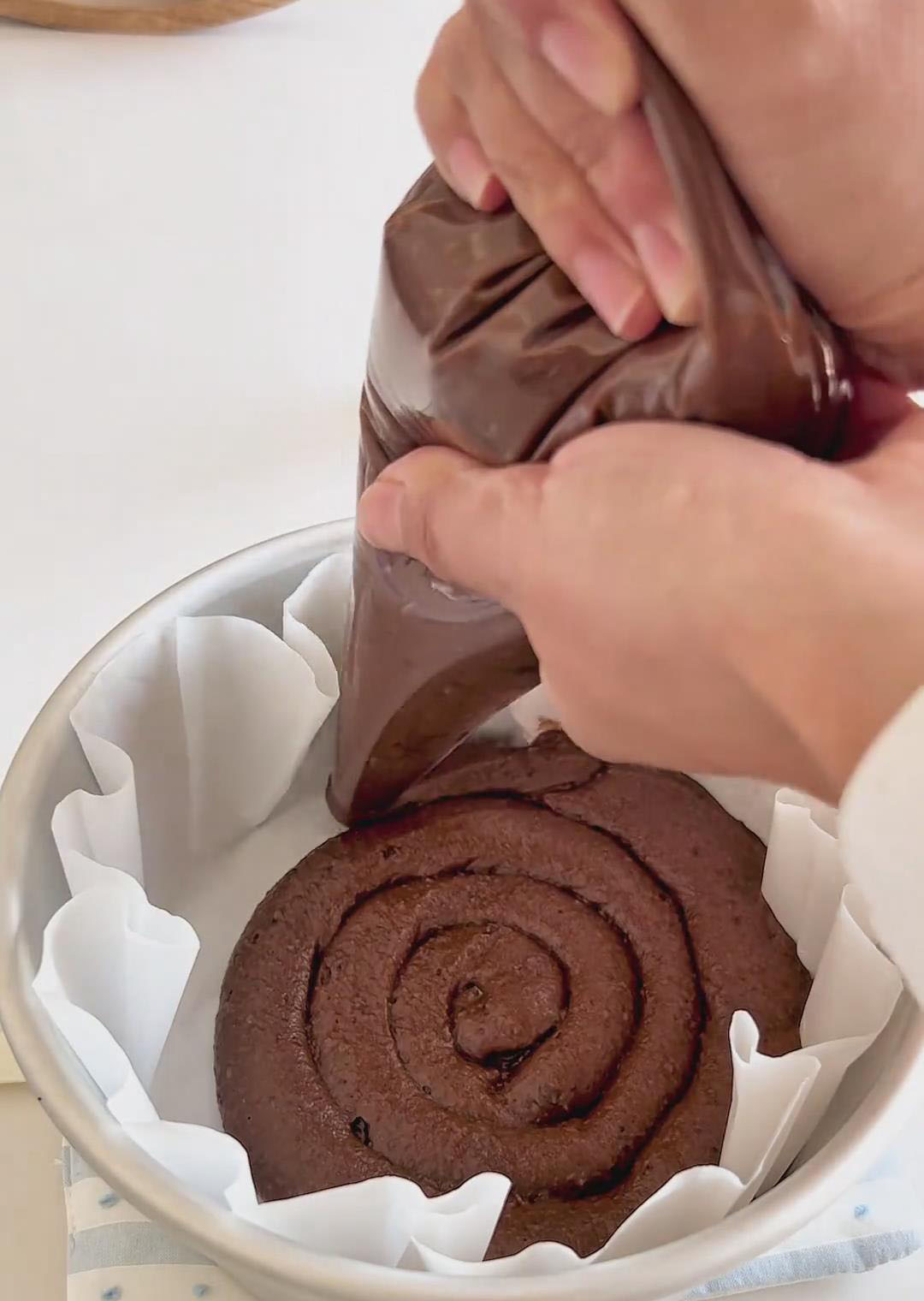 pipe each into the bottom of a lined 6 inch pan