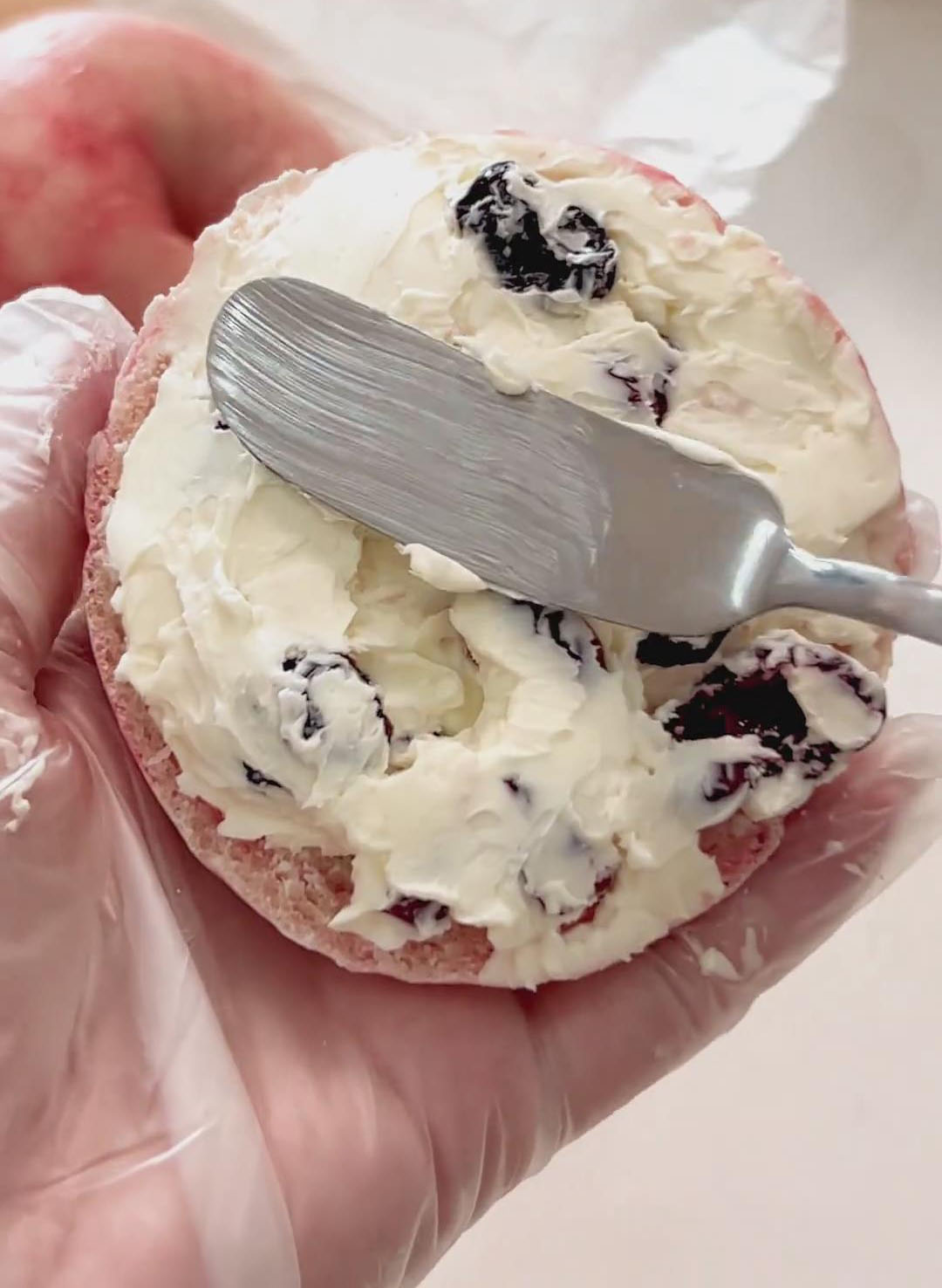 spread the cranberry cream cheese filling