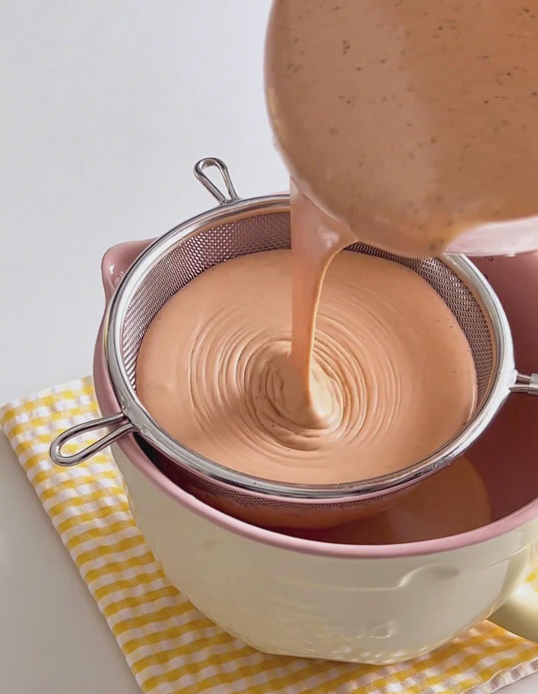 strain the entire batter through a fine mesh sieve into a clean bowl