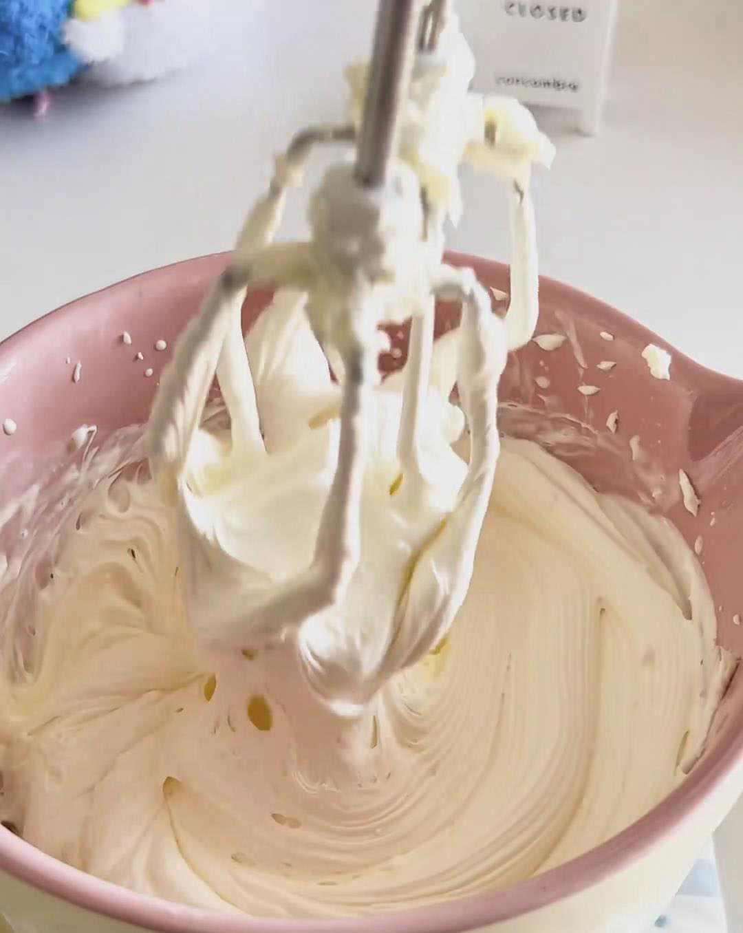 whip until thick but still slightly flowing