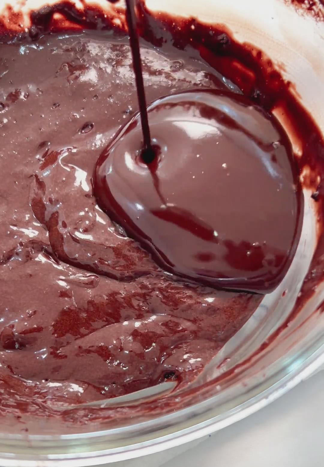 pour into the batter and fold to combine