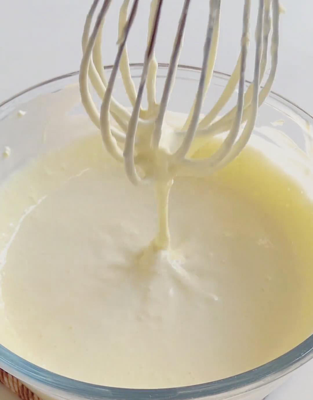 whip on medium speed until it reaches a thick yogurt like consistency